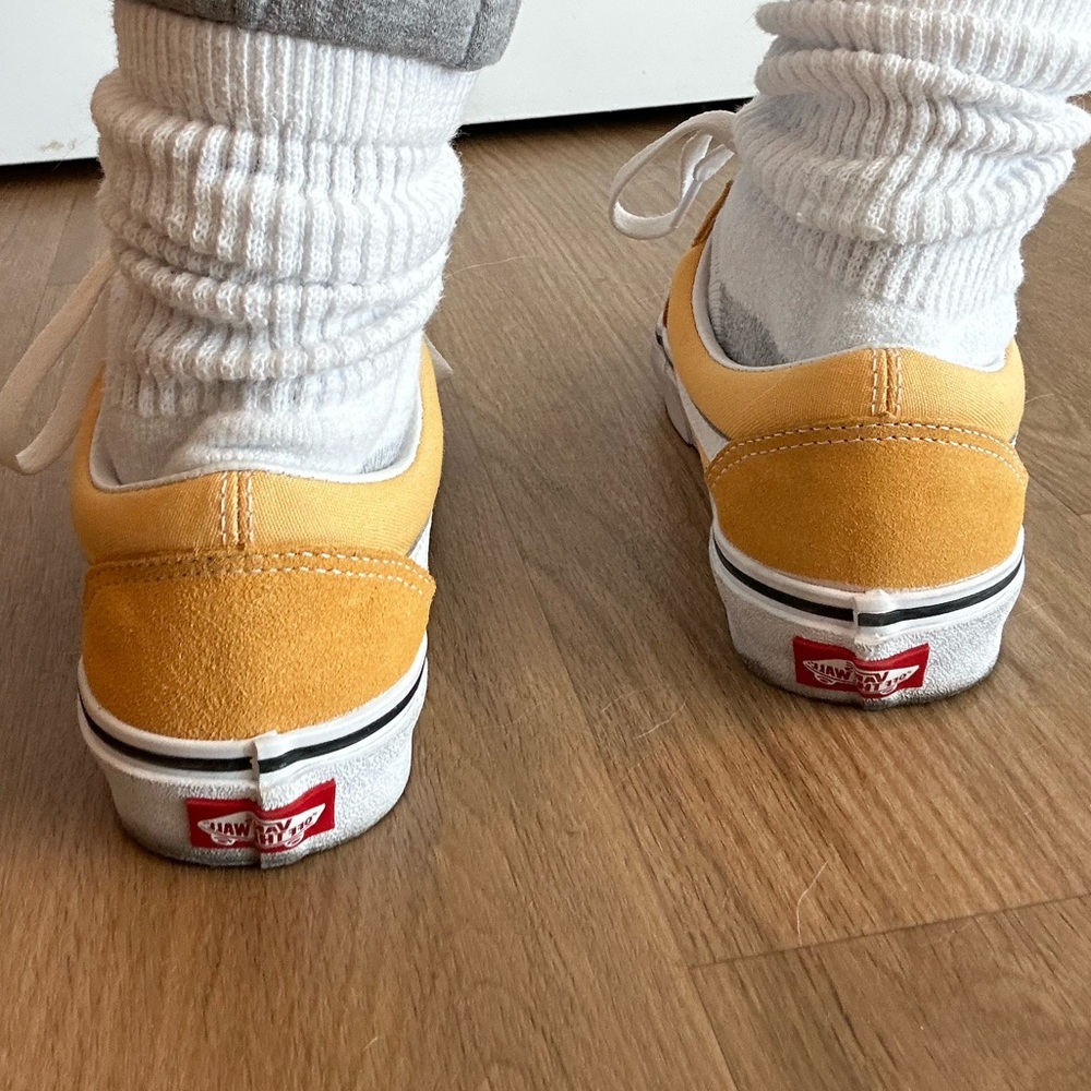 2 Tone Old Skool Vans Yellow White Strip W6.5 - Picture 5 of 7